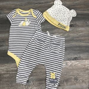 Disney Baby 0/3 Months Matching Onesie, Pants and Hat